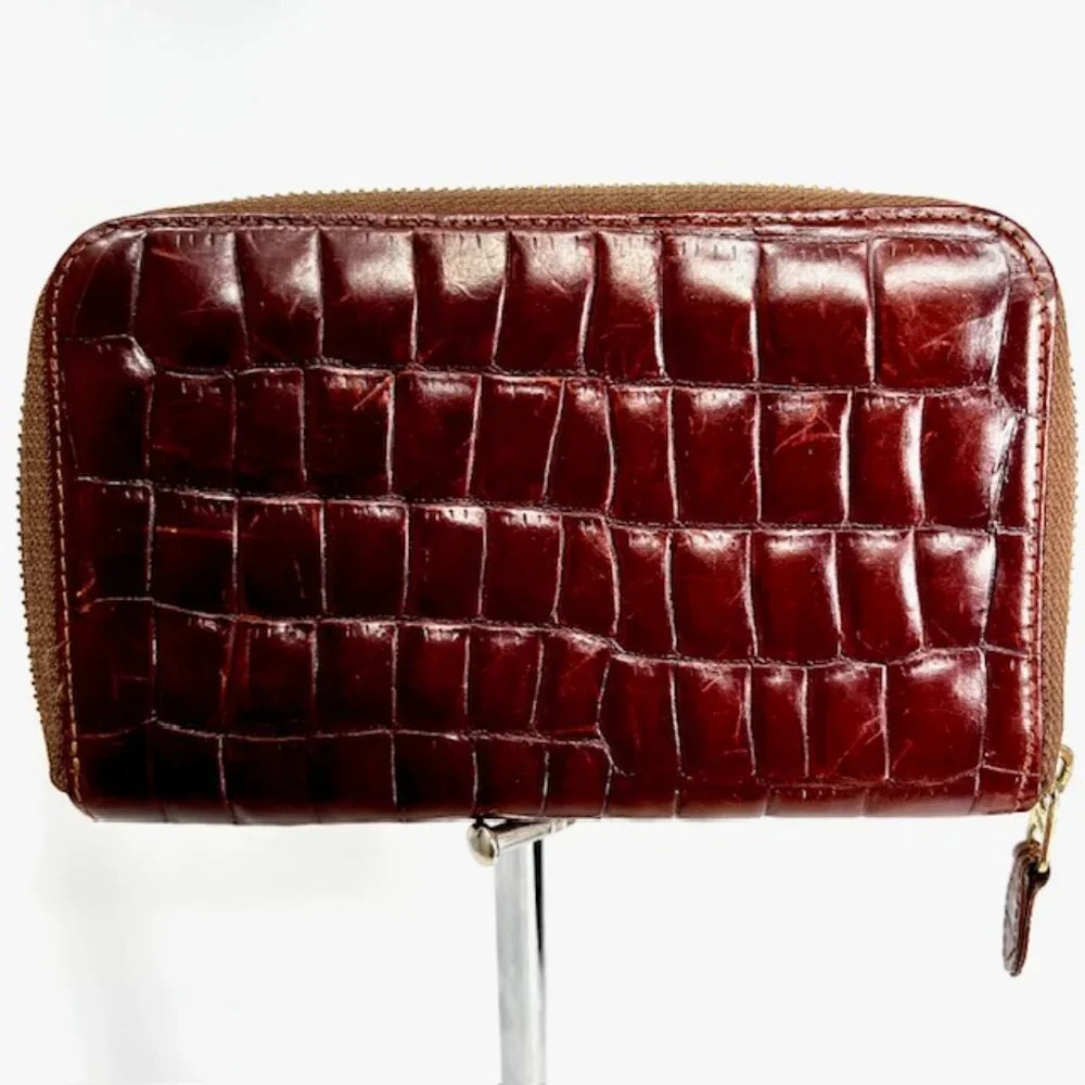 RARE leaher Bugendy Crocodile Hiroko Koshino bis Long Wallet full zip wallet(16 - Picture 6 of 10
